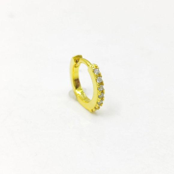 14K Gold Minimalist Set: 1pc Earring Jacket, 1pc Huggie Hoop, 1pc Ear Climbers - Picture 11 of 14